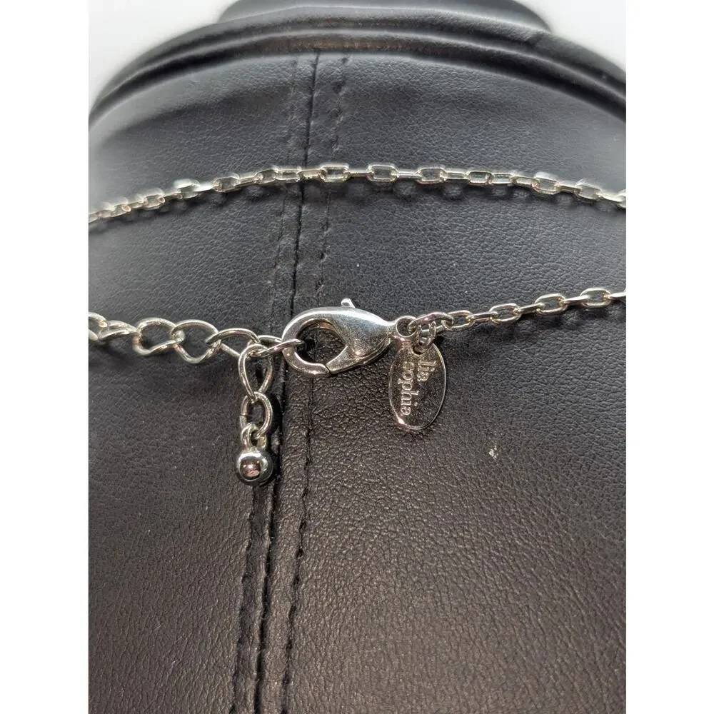 Lia Sophia 'Blossom' Silver Tone  Flower Cut Out Station Long Chain Necklace - Picture 5 of 6